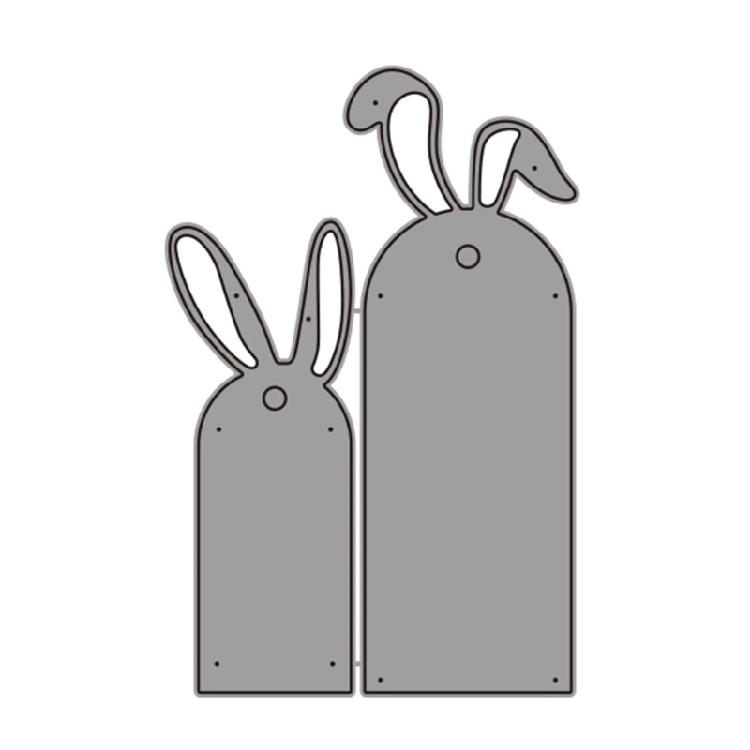 Easters Rabbits Label Cutting Dies for Scrapbooking Card Making Decorations Carbon Steel Die Cuts Embossing Stencils