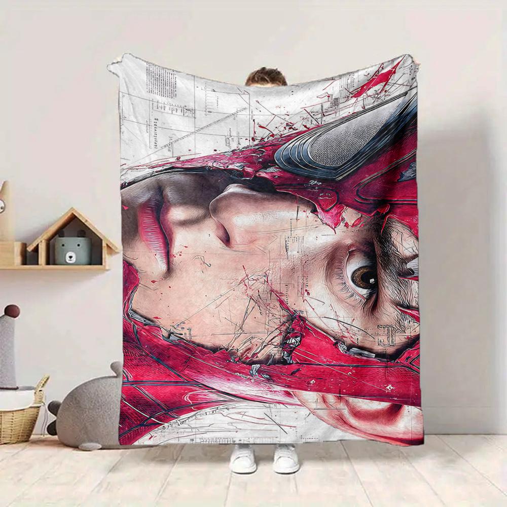 1Pc Spiderman Web Shadows Flannel Blanket, Soft And Comfortable, Casual Warm, Camping Travel, Christmas, Halloween Xmas Gift S1289