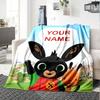 Customizable Bing Bunny1 Throw Blanket – Personalized Name, All-Season Cozy Snug Blanket, Machine Washable, Personalized Blanket