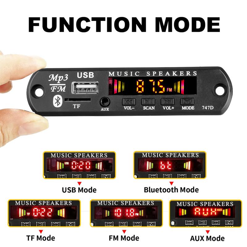 KEBIDU Bluetooth 5.0 MP3 WMA Decoder Board DC 12V Wireless Audio Module Car MP3 Player With Remote Control USB AUX FM TF Radio