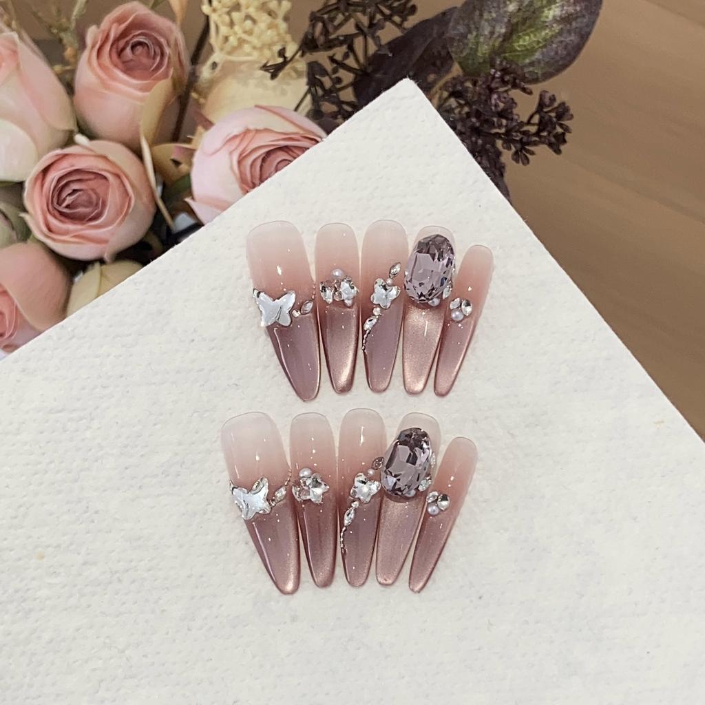 Ice-transparent Nude Purple Gradient Side Light Cat Eye Quality K9 Jiu Zi Lihuo Wearing Armor