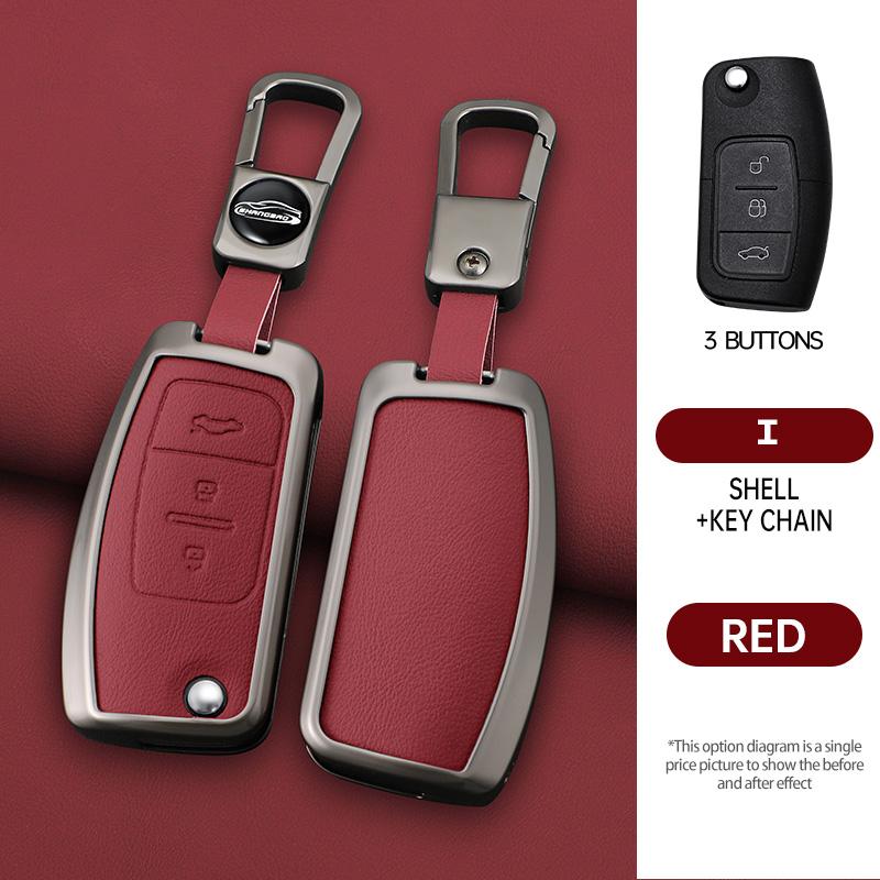 Car Flip Folding Key Case Cover Shell for Ford Focus 2 3 Ecosport C-Max S-Max Ka Mondeo Kuga Galaxy Fiesta Keychain Accessories