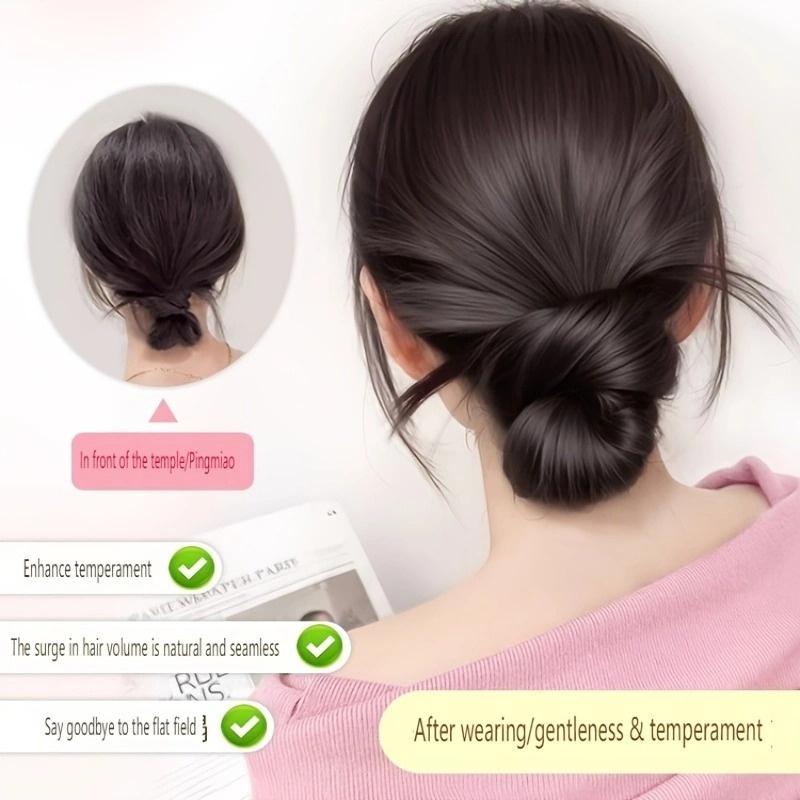 Low Synthetic Bun Ponytail Hair Natural Fluffy Claw Clip Chignon Hair For Women Lazy Bun Wig Bag Hair Accessories For Daily Use