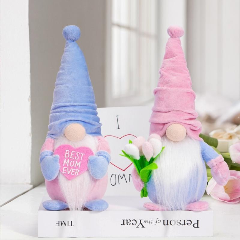 Illuminated Plush Doll Decorations Handmade Mother Day Gnomes Plush Toy Tabletop Glowing Gnomes Mother Day Ornaments