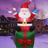 6FT Christmas Inflatable Santa Claus with LED Lights - Outdoor/Indoor Yard Decoration (with Gift Box Design)