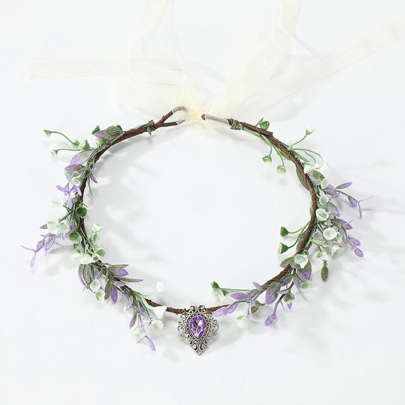 Eleganti Fasce Floreali con Strass e Nastro Regolabile Decorazione per Capelli per Donne Ragazze Occasioni Speciali