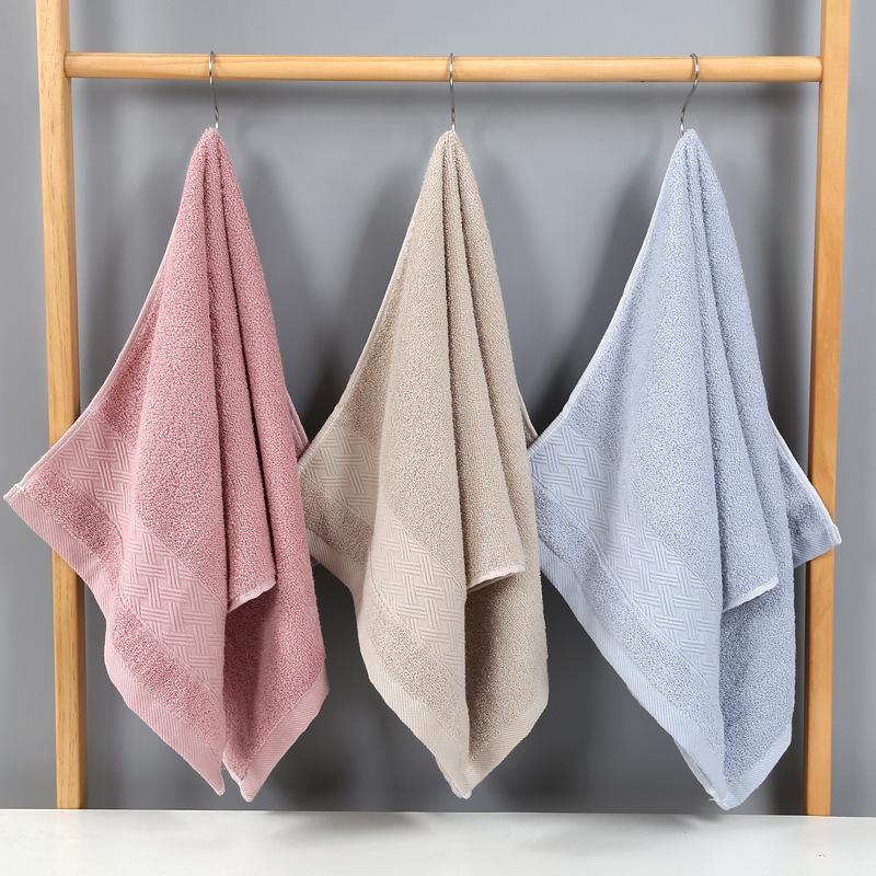 Plain Jacquard Cotton Towel Thickened Face Towel Water-absorbing Household Towel Pure Cotton Towel