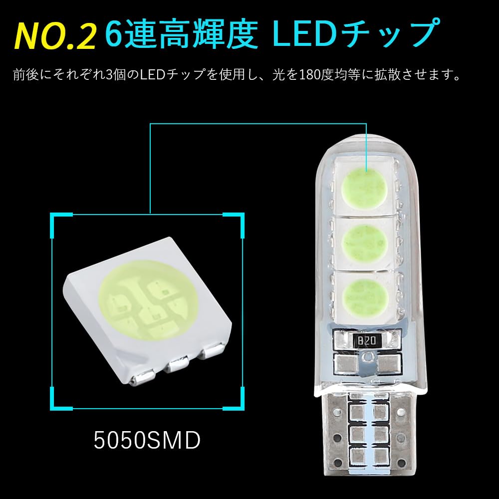 Futwod T10 LED Position Lamp Ice Blue LED Bulb Silicone
