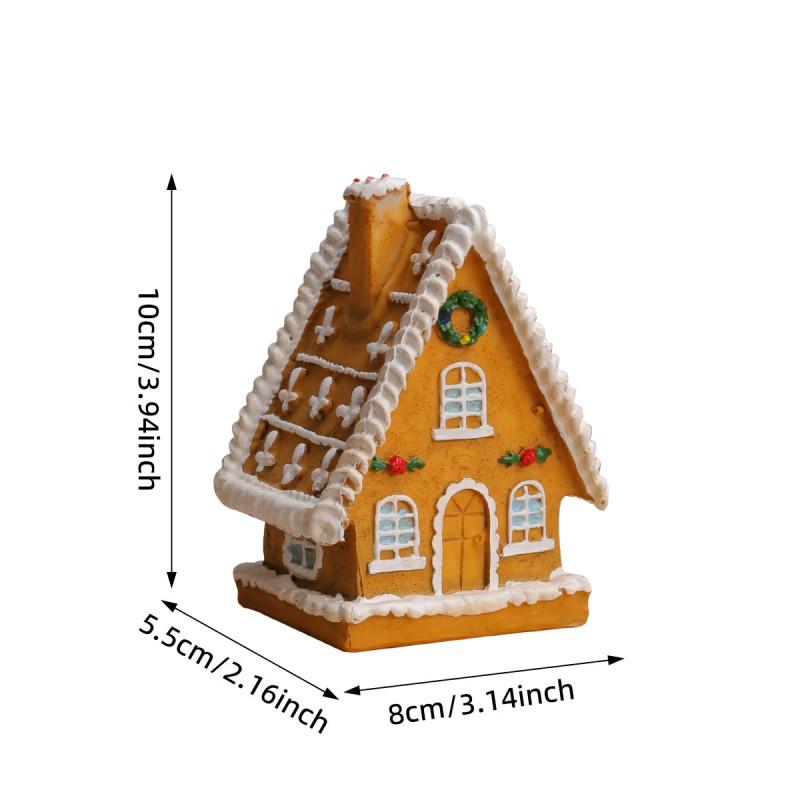 

Christmas Resin Miniature House Led Light For Holiday Tabletop Decor Style B