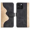 For iPhone 16 Pro Case Splicing Color PU Leather Phone Wallet Cover