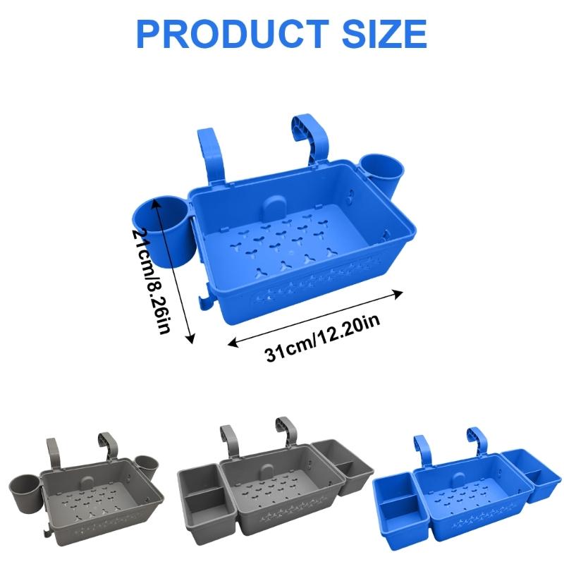 Swimming Pool Drinks Holder Hanging Storage Basket, Waterproof Mesh Organizer Removable Frame for Swim Gear Accessories