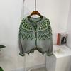 C S In The Room Reju jaCquard Pattern Long Sleeve Knit Cardigan 2 Color C
