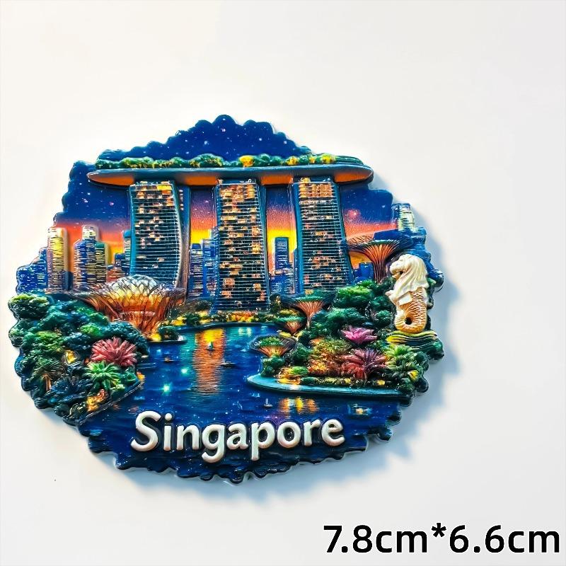 Singapore Fridge Magnets Gardens By the Bay Travel Souvenirs Merlion Sand Hotel Fridge Stickers Home Decor Birthday Gifts