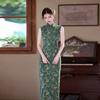 Green sleeveless national style new Chinese daily Suzhou long cheongsam improved young 1011 new women's high sense