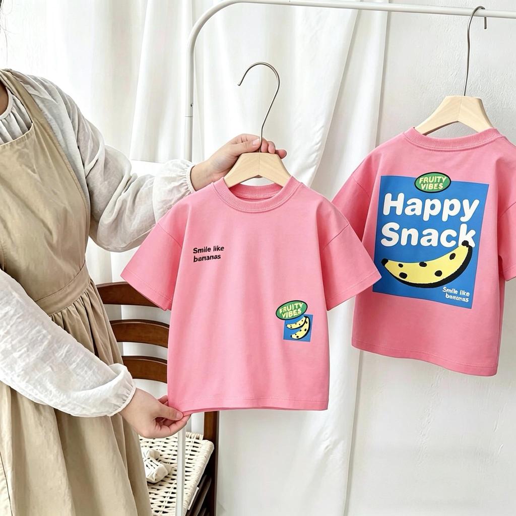 Two-side Print Children's T-shirt 2026 New Summer Clothing Popular Fashion Baby Girls Boys Short Sleeve Tees Tops Kids T Shirts