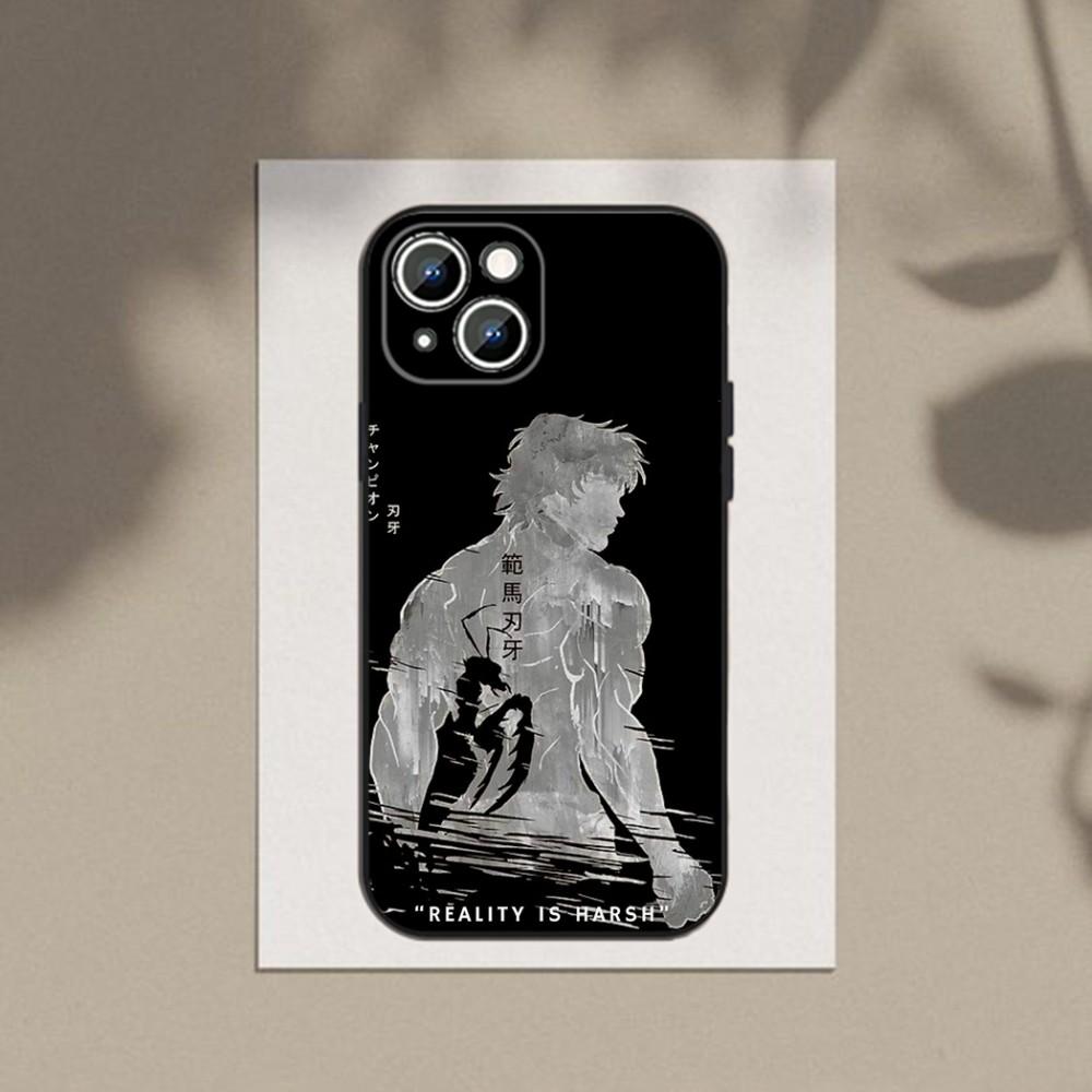 Anime B-Baki Hanma  Phone Case Phone Case For Apple iPhone 15,14,13,12,11,XS,XR,X,8,7,Pro,Max,Plus,mini Silicone Black Cover