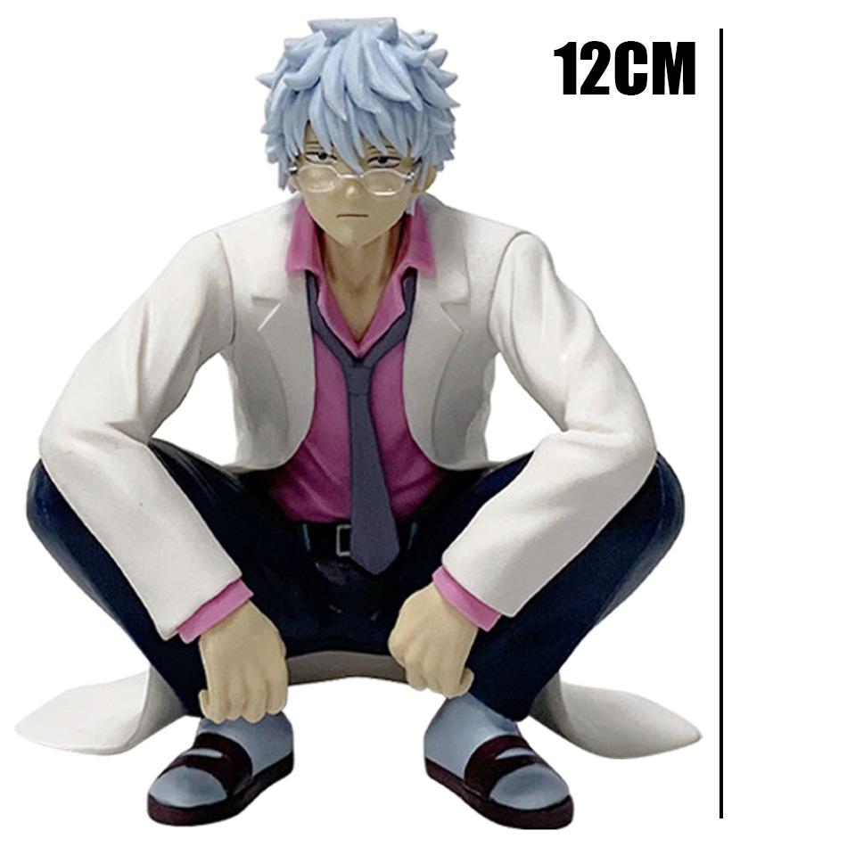 12Cm Anime Squatting Series Figures Sakata Gintoki Action Figure Room Decoration Pvc Collection Model Toys Festival Toys Gifts