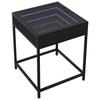 VidaXL Table de chevet avec LED infini noir 40x40x51 cm 3284091