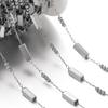 Stainless Steel Square Handmade Chain + Bead Collarbone Chain Handmade DIY Bracelet Necklace Earrings Accessories