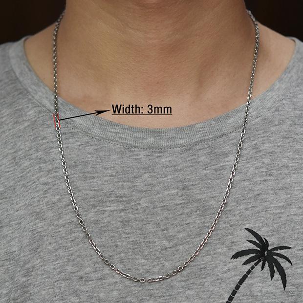 Fashion Women Men Stainless Steel Rolo Link O Chain Necklace for DIY Charm Pendant Metal Choker Jewelry Accessories Christmas