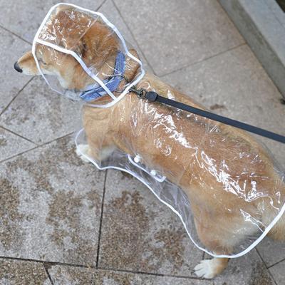 Pet Raincoat Transparent Snap Button Design Hooded Minimalistic Adjustable Windproof Soft Dog Rainwear Pet Rain Gear Rain Supply