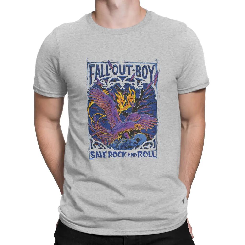 Rock And Roll Man's TShirt Fall Out Boys O Neck Tops 100% Cotton T Shirt Funny Top Quality Birthday Gifts Unisex