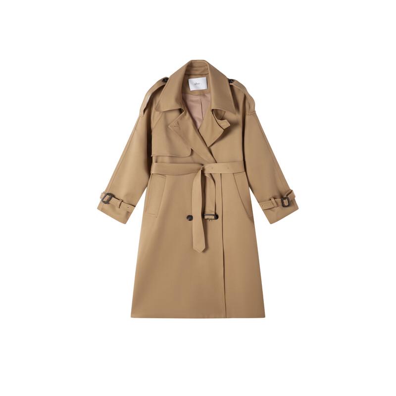 

Elva Island Women s British Style Loose Mid-Length Trench Coat L