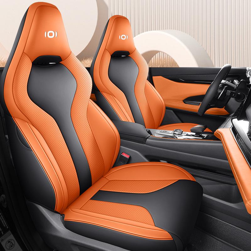 A06 Universal Full-Surround Car Seat Cushion, Four Seasons, Five-Seat Leather Cover