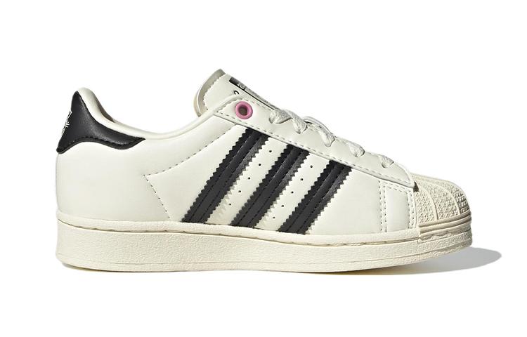 Adidas Originals SUPERSTAR C Comfortable Abrasion Resistant Low top Skateboard Shoes Beige Children Aged 3 7 Years Old GZ1754