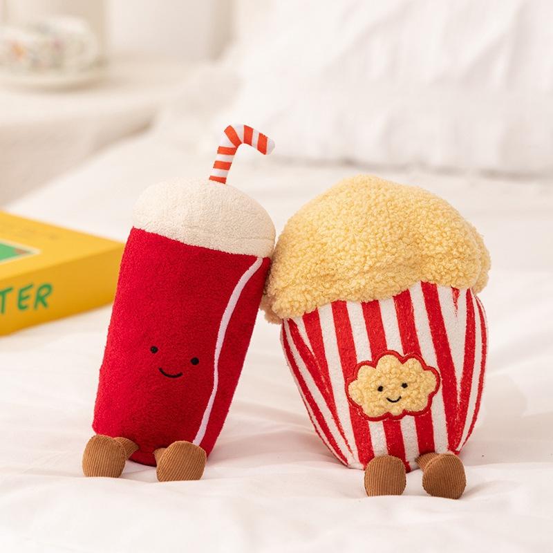Movie Time Simulation Coke Film Popcorn Plush Toy Coke Cinema Commemorative Gifts Throwing Dolls