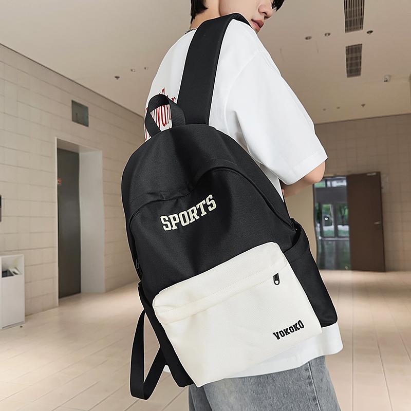 Middle School Student Schoolbag Women's Large Capacity Backpack Letter Print Men Outdoor Backpack