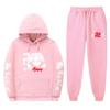 Mens Thick Fleece Hoodie Jogger Set Casual Hip Hop Streetwear Two Piece Outfit