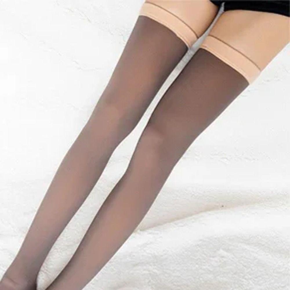 Velvet Translucent Stretch Socks Thickened Sexy Sock Boots Fashion Warm Knee Socks