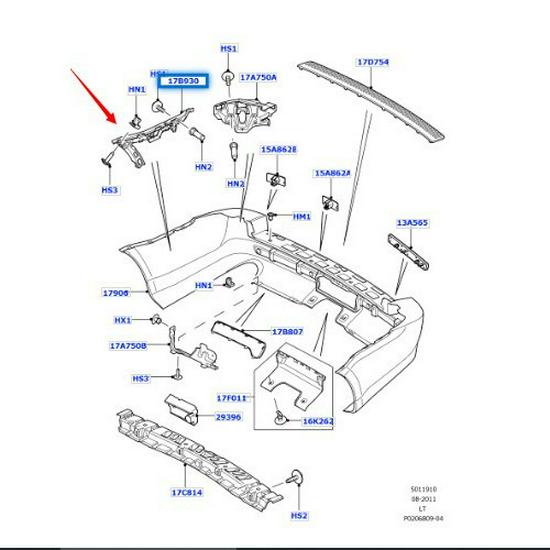 LR015111/LR015110 Fits 2010-2013 Land Rover Range Rover Sport Rear Bumper Bracket.