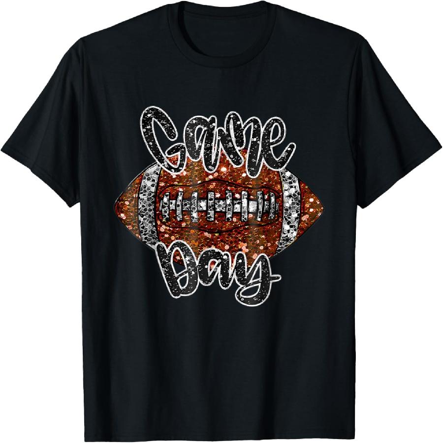 Game Day Football _Bling Bling Graphic_ Football Lover T-Shirt XXXXXL чёрный