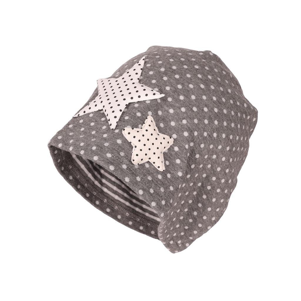 Star polka dot stack hat women's spring and summer thin breathable big head circumference showing face small sweet versatile bag head hat