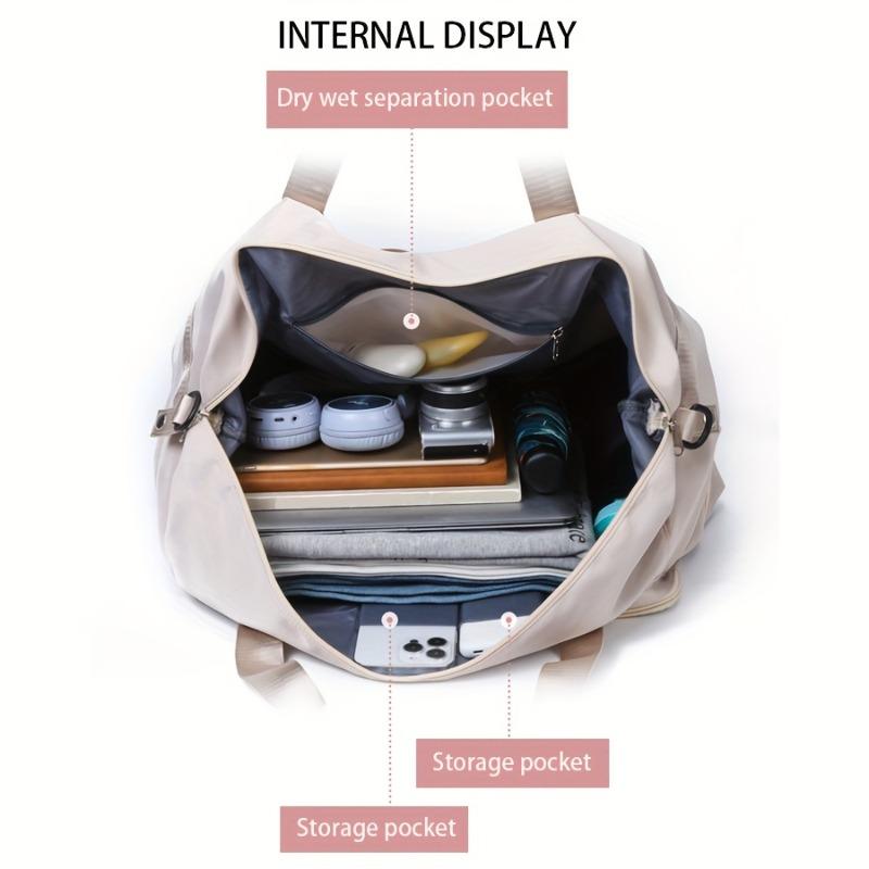 Large Capacity Multi-Functional Travel Duffel Bag & Gym Tote with Multiple Compartments, Durable Nylon Sports Bag