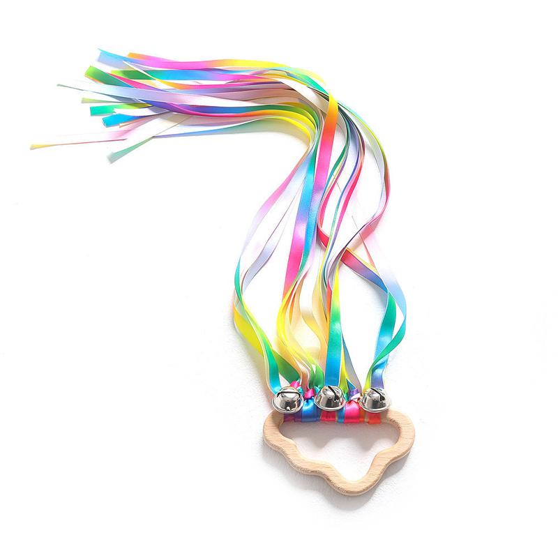 Sensory Toy Non-Toxic Baby Ribbon Ring Newborns Develop Color Recognition Sensory Toy