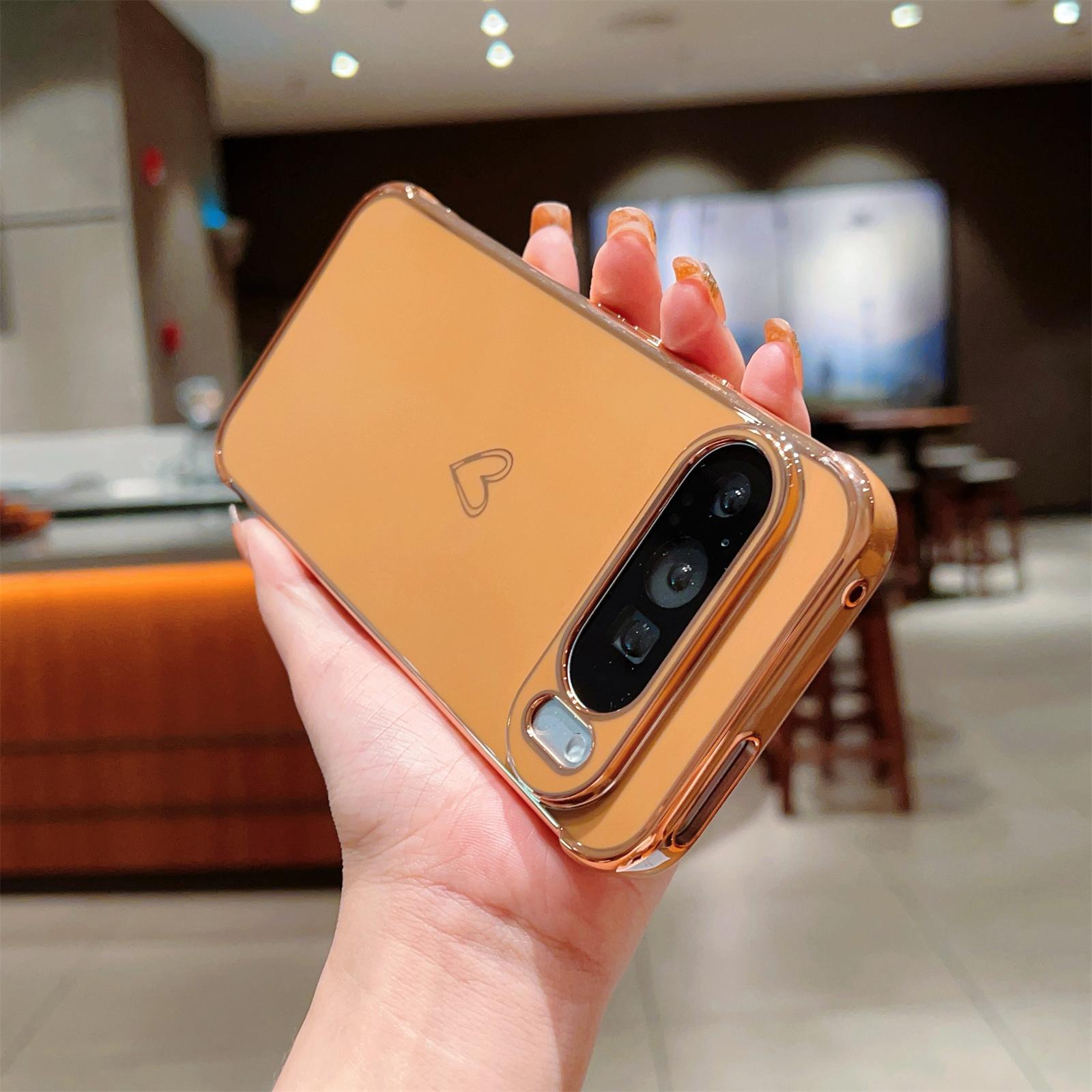 

Чохол для телефону TPU з візерунком Любов і серце для Google Pixel 9 Pro XL з гальванічним краєм Pink