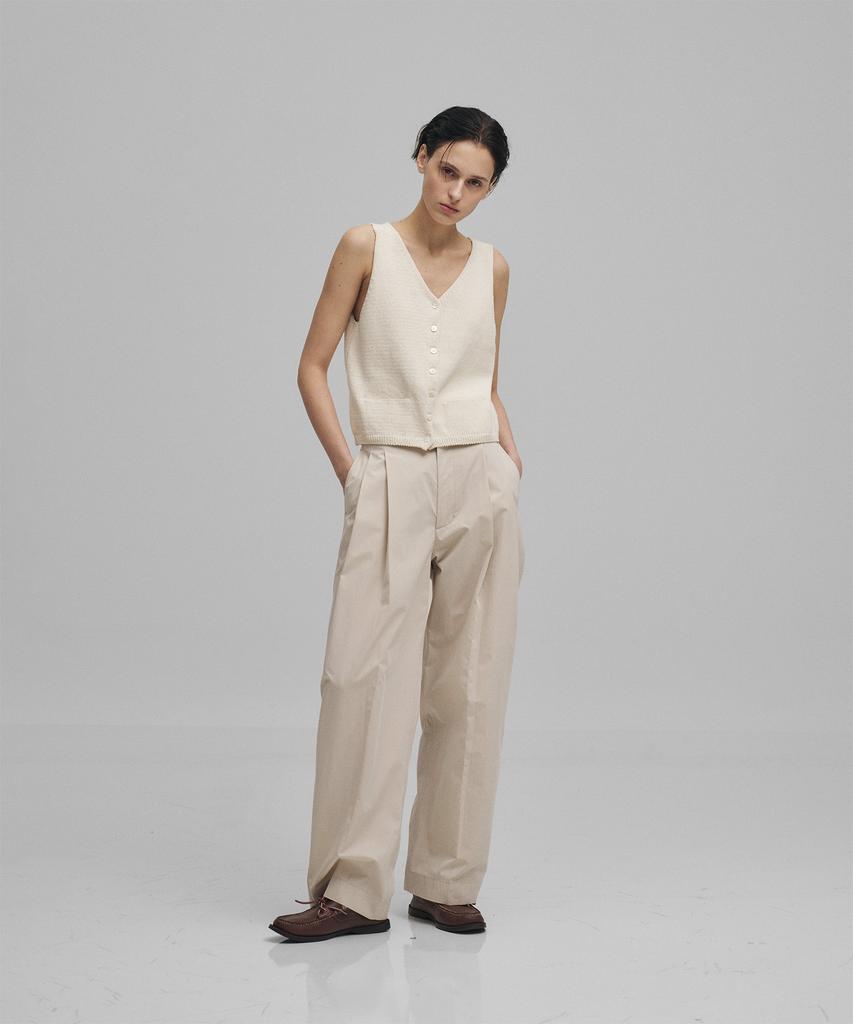 ANOTHER OFFICE WOMEN W. Structure 2Tuck Wide Pants (Oat Milk)