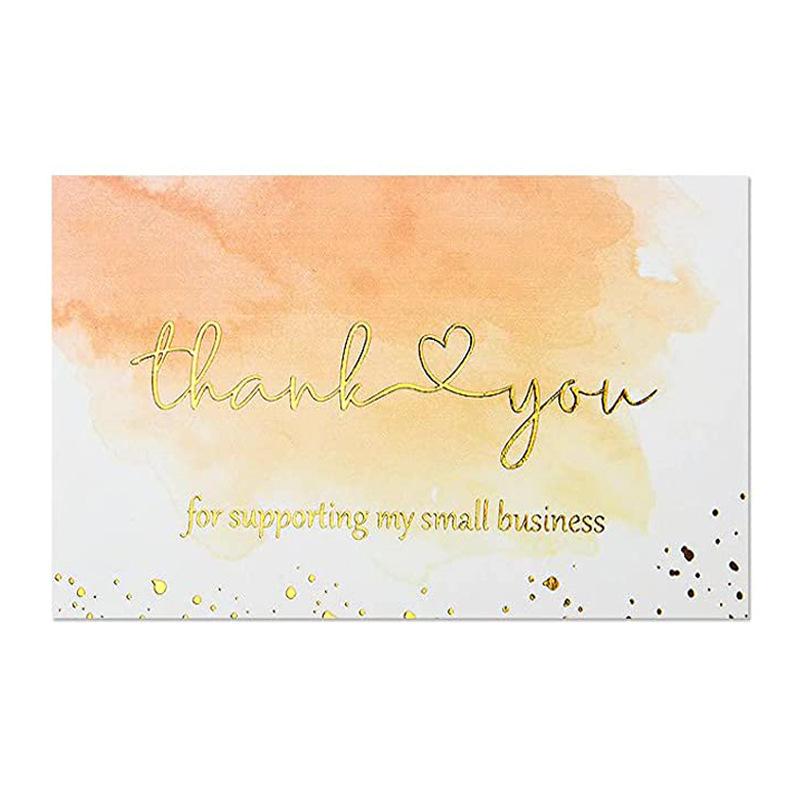 Pink 'Thank You' Cards - 50 Sheets/Pack for Gift Boxes, Decorations, and Postcards