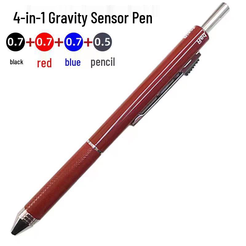 Black Technology Gravity-Sensing 4-in-1 Multifunctional Metal Pen: Ballpoint & Mechanical Pencil