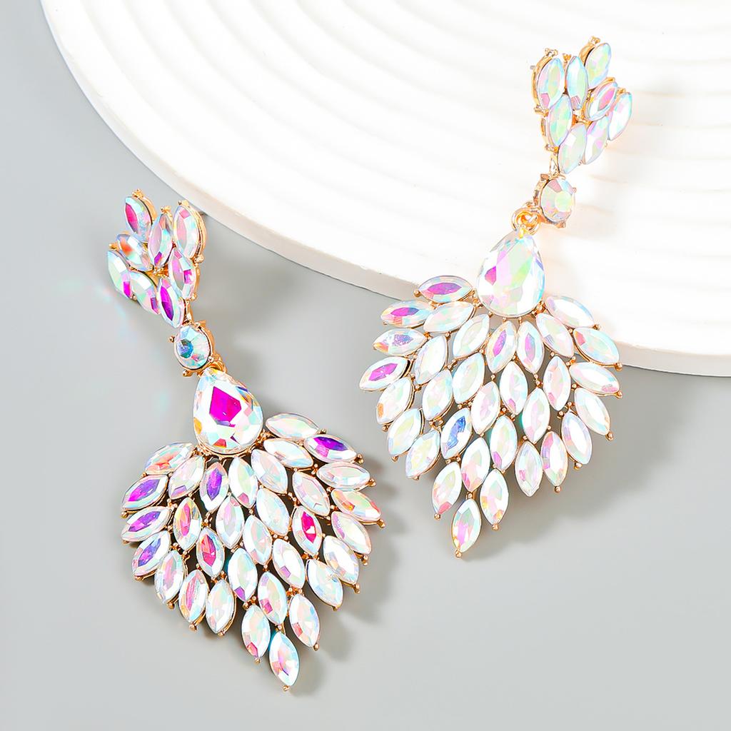 Baroque Style Earrings For Women Vintage Exaggerated Exquisite Rhinestone Stud Earrings Girls Glitter Jewelry Ear Accessories
