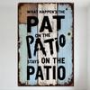 Vintage What Happens On the Patio Stays On the Patio Metal Tin Sign Rustic Wooden Plank Patchwork Distressed Wall Decor for Home
