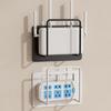 Minimalists Iron Wall Shelf for Electronics Organization Securely Holds Charging Remotes Without Wall Damage