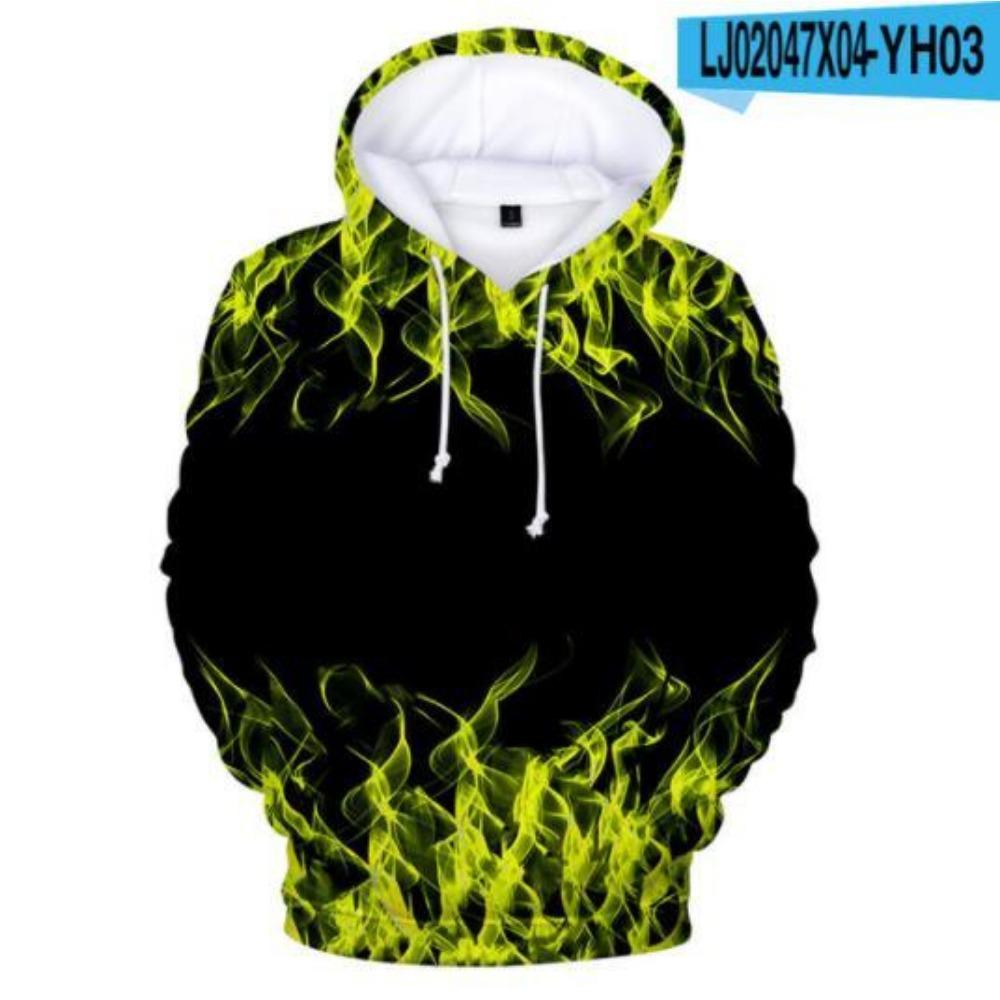 3 bis 14 Jahre Kinder Hoodie Blau und Lila 3D Feuer Flamme Kleidung Jungen Mädchen Hoodies Sweatshirt Harajuku Mantel
