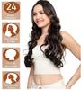 MoonEyes Women's Natural Brown Curly/Wavy Hair Extensions In 24 Inch 5 Clip