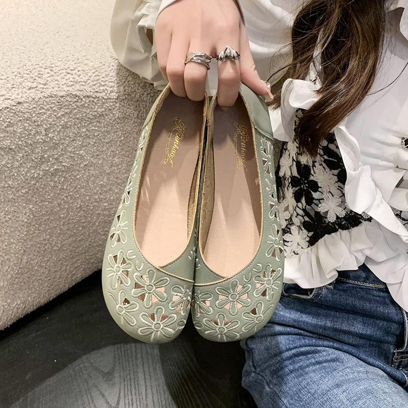 

Мода Мама Женская Обувь Сандалии Балетки Ажурные Слипоны Лоферы Мягкие Летние Пляжные Винтажные Большого Размера 35 зелёный