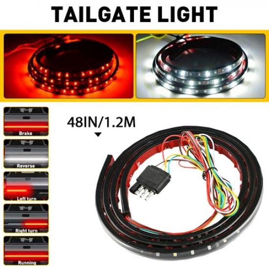 48-дюймовая светодиодная полоса для задней двери грузовика, сигнал заднего хода, стоп-сигнал, указатель поворота
