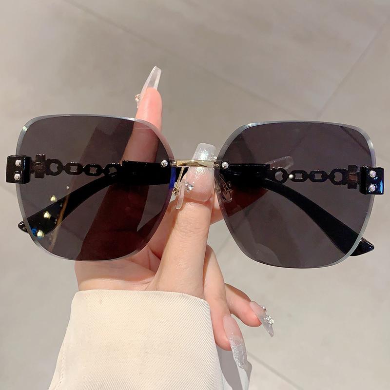 

Градиентный чай Модные женские солнцезащитные очки Оверсайз Безободковые Ретро Оттенки для декора Дизайн Роскошного бренда Солнцезащитные очки для вождения as picture shows